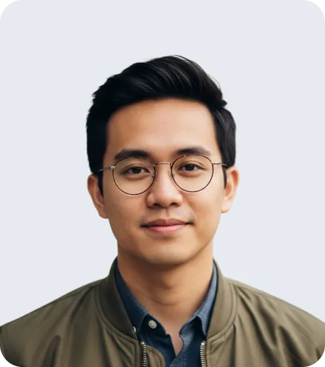 Casual AI avatar man with blazer for startup videos